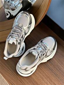 Women's Chunky Sneakers, Fashionable Lightweight Running Mesh Breathable Vulcanized Shoes, Suitable For Spring/Autumn 2025