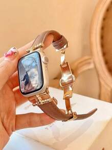 Leather Apple Watch Band Compatible With Apple Watch Series 8/9/7/6/5/4/3/2/1, And Apple Watch Ultra 40mm 44 41 45 49 42 38mm, Fashionable Bracelet For Women, Non-Stuffy, Comfortable To Wear, Perfect Fit For Wrist