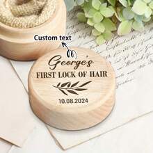 Caixa Memorial de Madeira Vintage Personalizada para Coleção de Cabelo - Primeira Cort de Cabelo e Armazenamento de Cabelo Grávido, Presente Perfeito para Novos Pais, Essenciais de Organização Doméstica, Caixa de Armazenamento de Organização Doméstica Volta às Aulas