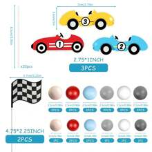 25 PCS Racing Cake Toppers Race Car Birthday Cake Decorations For Racing Car Checkered Flag Birthday Anniversary Party Decorations Supplies,Christmas