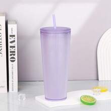 1pc Vertical Pattern Cup 24oz Office Water Cup Family Outdoor Water Cup Light And Portable - Multicolor - View 13