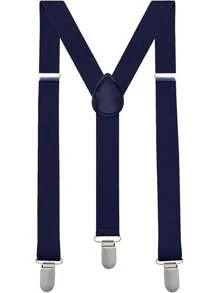 Solid Color Men Suspender With 3 Strong Clips Adjustable Braces Suitable For Teen Summer Casual Outdoor Athletic Or Vacation Travel Or Graduation Gifts Or Birthday Dress Accessories Or Daily Wear