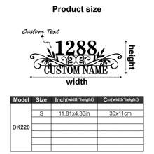 1pc Custom Vintage Metal Doorplate Decorative Art, Rural Street Nameplate Wall Decorations - Personalized Door Numbers And Text - Wall-Mounted Multifunctional Address Signs, House Numbers, Outdoor Address Signs, Farmhouse Door Art,Graphic Print