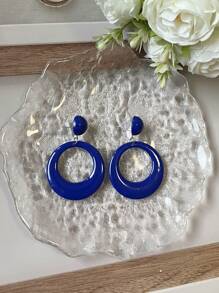 1 par de pendientes multicolor y pendientes versátiles de estilo retro europeo para fiestas de vacaciones