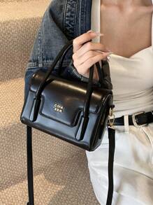 2025 Women Classic Solid Color Handbag, Adjustable Strap Crossbody Bag, Fashion Letter Print Tote For Dating, Shopping And Commuting, Spring Summer Autumn Winter