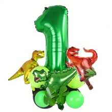 Dinosaur Party Balloon Set - 19 Foil Dinosaurs And Number Balloons, No Electricity Required, Graduation Season, Birthday And Theme Party Event Decoration Supplies - Multicolor - View 5