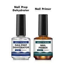 MEET ACROSS 5pcs Gel Nail Polish Set, Includes 15ml Acid-Free Acrylic Base Coat, Nail Dehydrator, 7ml Gel Base Coat, No Wipe Top Coat And Matte Top Coat, Removable UV/LED Gel Nail Polish, Manicure Set, Nail Care, DIY Nail Salon, Gift For Women Nails - 彩色 - 查看 7