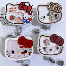 Sanrio 亚克力伸缩夹徽章夹，可爱 KT 猫医生和护士卷轴可伸缩 ID 徽章卷轴，适合学生、教师、办公室工作人员、学校用品礼物