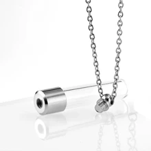 1 Peça Colar Gargantilha de Jóia Unissex com Pingente de Frasco de Perfume de Cristal Abrível em Gota D'água e Frasco de Sangue, DIY