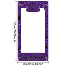 1Pc-Polyester-2025 Graduation Photo Booth Props Pink Bow Banner, Class Of 2025 Glitter Large Size Graduation Photo Booth Props, Graduation Party Favors Supplies Decorations For College 2025Graduates - Multicolor - View 17