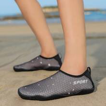 Stylish Women Striped Fabric Beach Shoes - Ultra Lightweight, Comfortable, And Breathable Creek Shoes With EVA Insole And Rubber Sole For Spring And Summer - Black - View 6