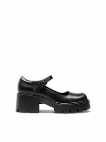 Women's Mary Janes Shoes For Women, Platform Dress Low Heel Chunky Pumps Round Toe Ankle Strap Pumps Shoes Oxfords - 靜夜黑色 - 查看 6