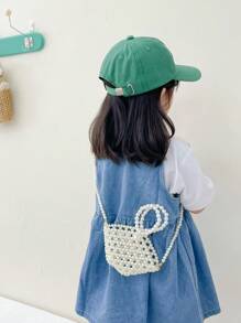 Children's Pearlweed Basket Handbag Including Shoulder Strap