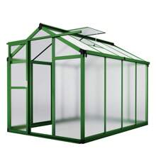 NANSTATA 6x8 FT Greenhouse For Outdoors, Polycarbonate Greenhouse With Quick Setup Structure And Roof Vent, Aluminum Greenhouses Heavy Duty, Large Walk-In Greenhouse For Winter Garden, Backyard, Patio, Lawn - 橄欖綠 - 查看 7