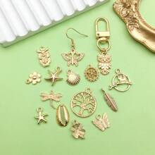 50 sztuk Mix Cute Emalia Assorted Mini Charm KC Złoty Balon Pióro Metal Wisiorek Dla Kobiet Biżuteria Making DIY Craft Brelok Ozdoba Akcesoria Rzemieślnicze
