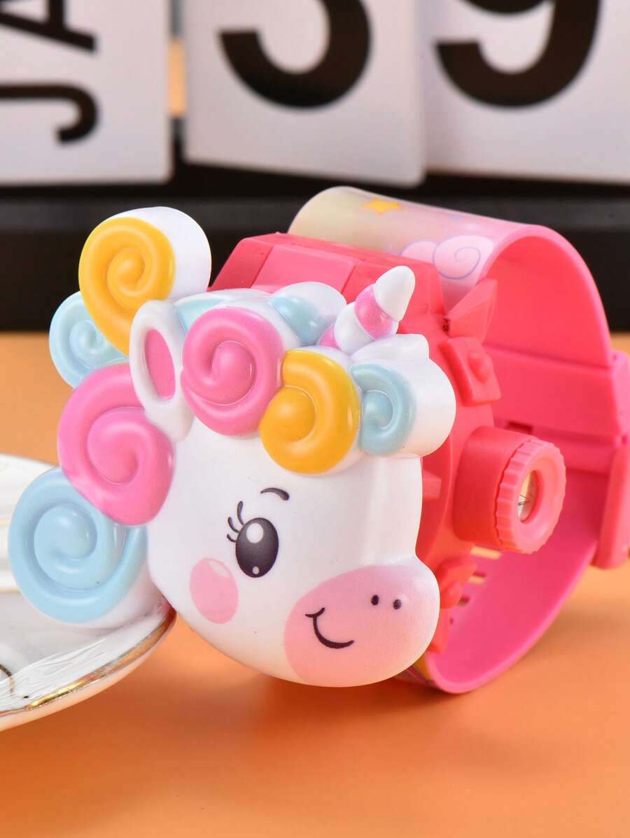 Children's Cartoon Projection Watch, Electronic Watch For Boys And Girls Elementary Students - Pink - View 1