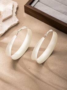 1pc European And American Fashion Plain Court Earrings, Suitable For Women's Daily Wear