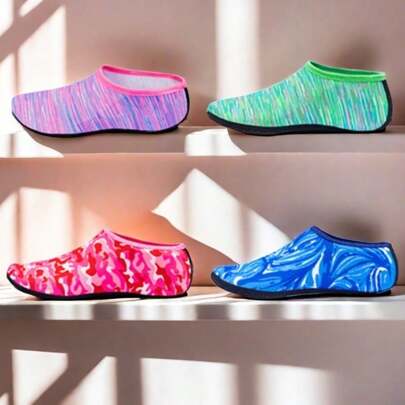 潜水袜 沙滩短靴 尼龙水袜 橡胶鞋底尼龙水袜 沙滩排球袜 男女款 透气轻便，适合夏季穿着，减少脚部负担，方便在沙滩上携带（请注意，本产品鞋底较薄，请谨慎购买），沙滩必需品，沙滩配件，泳池浮板