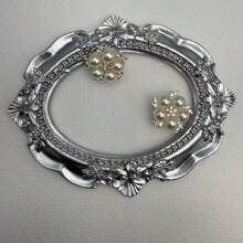 1pc Fashion Simple Lovely Faux Pearl Flower Shape Cufflinks Women's Holiday Wedding Party Daily Four Seasons Can Use