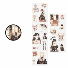 1 Roll, 2m Length, Disposable PET Tape, "Whispers Of A Lady", Suitable As Scrapbooking Underlayer
