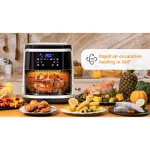 Aigostar Friggitrice ad Aria 7-in-1, 1900W, 7L, Pannello touch a led, 7 Scelte già programmate, Forno, Arrostire, Cestello removibile anti aderente, Mantenimento calore, 20- Ricette