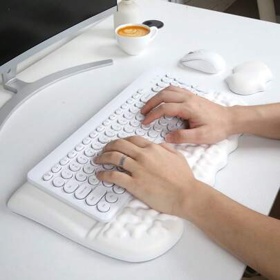 Pu Bat Keyboard Rest 2 Sets - Set Includes Bat Keyboard Wrist Brace + Mouse Wrist Brace Small, Black And White Two Colors, Comfortable Office Essential, Can Relieve Wrist Fatigue, For Your Wrist Escort, Suitable For A Variety Of Office Scenes