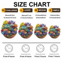 盆栽多肉植物/曼陀罗之梦木制拼图，精美纸板盒，不对称形状木制拼图玩具，独特的儿童益智玩具，装饰艺术，节日礼物，情人节，新年礼物 - 彩色 - 查看 2