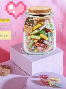 40-100pcs Of Love Letters In Each Glass Bottle. Valens Dav Ove Capsyle Leters Romantic Paper Love Messae Cute Things Gift DlY For Wife Husband Bovfiend Ginfiend Anniversary Birthday Mother's Day Thanksgiving Bay Gift