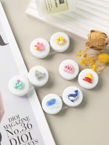 XIANG YU 随机款式3D卡通隐形眼镜收纳盒，可爱隐形眼镜护理盒，小巧便携浸泡盒套装，适合旅行和居家使用 - 隨機款式 - 查看 8