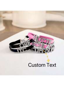 定制水钻字母项链颈链，男女通用 PU 颈链