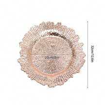CNCEST 24 Pack Charger Plates, Bulk Plastic Plate Chargers With Floral Reef Design Round Ruffled Rim Dinner Charger Plates - For Dinner Plates,Wedding,Party Elegant Decoration Place Mats (Rose Gold) - 玫瑰金 - 查看 6