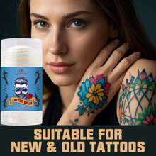 Crema para el cuidado posterior de tatuajes de rosa, cuidado mejorado del color del tatuaje, agente humectante, reparador y aclarador para tatuajes nuevos y antiguos para evitar el desvanecimiento. Utilizado para realzar el color, crema vegana, sin aceite, de rápida absorción, no grasosa