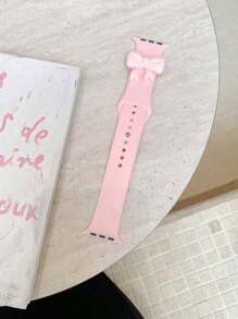 Sanrio 1 pieza Correa de Apple Watch, Correa deportiva de silicona con lazo de moda compatible con 38/40/41/42/44/45/49mm, compatible con Apple Watch Ultra/SE/8/7/6/5/4/3/2/1 como regalo para estudiantes que regresan a la escuela