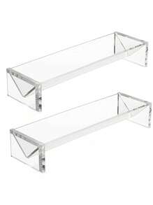 1/2 件透明托盘亚克力矩形支架饼干托盘食物展示架派对开胃菜托盘透明食物展示架派对亚克力便携式食物托盘适合户外野餐 - 透明U形 - 查看 18