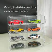 4pcs 1/64 Scale Matchbox Car Model Display Box Can Hold 32 Toy Cars Storage Box, Dustproof, Transparent Matchbox Toy Car Display Box