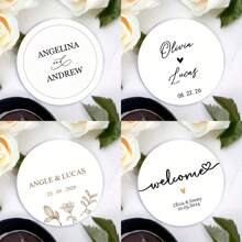 45/90pcs Customizable Wedding Engagement Thank You Gift Tags, Artistic Paper Stickers, Black & White, For Gift Packaging Decor