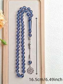 1 件 45 件树脂材质圆珠穆斯林祈祷珠手链，适合男士日常佩戴 - 淺藍色 - 查看 4