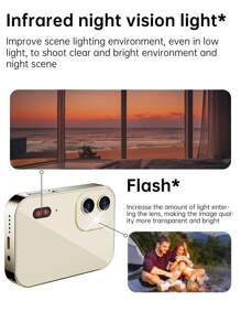D6 Triple Camera 64 Million Pixels CCD Digital Camera Video Music Photography OLED Touch Screen Card Camera