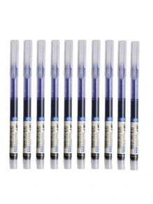 10pcs Liquid Ink Ballpoint Pens, Quick Drying For Signature, 0.5mm Nib, Black/Blue Ink, School & Office Supplies,Back To School
