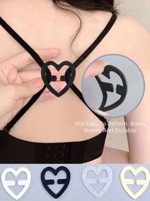 12pcs Set Of Heart Shaped Bra Strap Clips, Invisible Non-Slip Bra Buckles Body Care, Invisible Bra Strap Holders, Invisible Non-Slip Stitching To Protect Body When Traveling, Sports, External And Waistband Summer Cooling,Beach,Travel