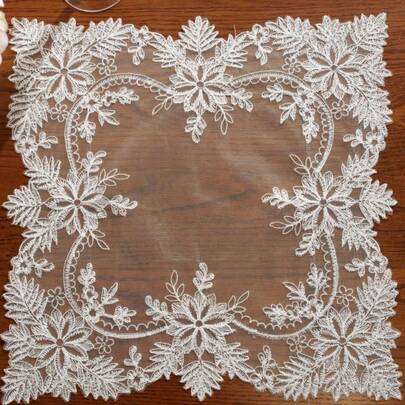 1 件时尚网眼面料优雅刺绣桌旗，适用于厨房、餐桌、橱柜、室内/室外装饰、节日派对、婚礼、生日，多种尺寸可供选择