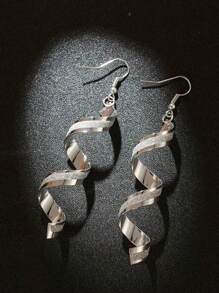 2 stuks modieuze overdreven matte glitter spiraalvormige oorringen