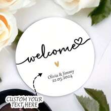 45/90pcs Customizable Wedding Engagement Thank You Gift Tags, Artistic Paper Stickers, Black & White, For Gift Packaging Decor