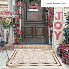 [Crystal Velvet, PVC Bottom, 5mm Thickness] 1pc Bohemian Style Carpet - Waterproof, Anti-Slip, Absorbent, Machine Washable, Soft & Comfortable Mat, Suitable For Kitchen, Living Room, Bedroom, Hallway, Bathroom, Laundry Room - Easy To Clean, Carpet, Home Decor Home Bathroom Decor Bath Rug Outdoor Rug Door Mat