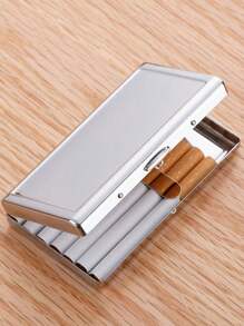 1纯色PU皮革烟盒四季创意个性20支香烟盒便携金属保护盒手提烟盒厚薄两用烟盒 - 彩色 - 查看 3