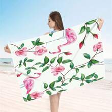 1 Pc Extra Large Flamingo Print Ultra-Soft Microfiber Beach Towel - Quick Dry, Non-Stick And Extra Plush, Skin-Friendly And Portable, Suitable For Fun Travel, Yoga, Picnic And Pool Party Summer,Holiday - Multicolor - View 17