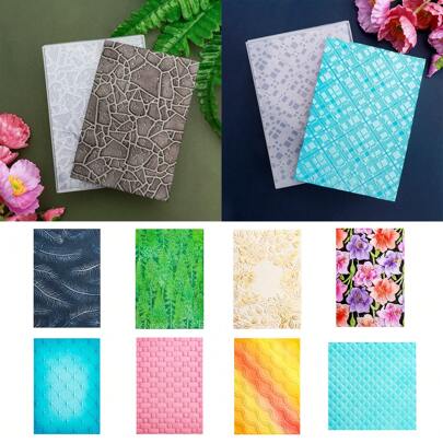 Forest/Air Mail/Flowers 3D Embossing Folder Diamond Stripes Texture Patterns Background For Adding Textured Detail To Scrapbooking Paper Crafting Card Making Supplies