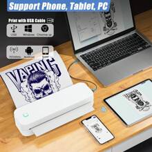 Imprimante de fièvre sans fil portable, imprimante d'émetteur de tatouage sans fil sans fil, (3 impressions de papier gratuites, 1 livre de papier A4), imprimante de tatouage pour smartphones et PC avec modèle de tatouage haute résolution et documentation, bleu / USB, compatible iOS / PC, batterie mobile de 2600 mAh pouvant durer jusqu'à quatre heures (2025) puis une maison portable / bureau / un studio de tatouage