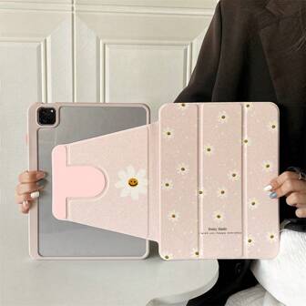 Flower 360°旋转折叠式保护套可轻松保护您的 iPad：智能保护套兼容 iPad Air 6、iPad Air 5、iPad 4 和 iPad 10（10.9 英寸） - Apple iPad Pro 2024 非常适合忙碌的会议、旅行冒险和舒适的家庭放松