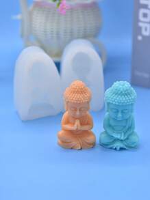 1pc Asymmetrical Shape Silicone Buddha Statue Candle Mold, Reusable DIY Candle Making Crafts Wax Mold